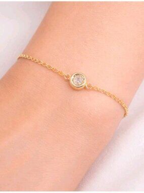 NWT Marrin Costello Gold Soleil Bezel Bracelet Water Resistant Dainty